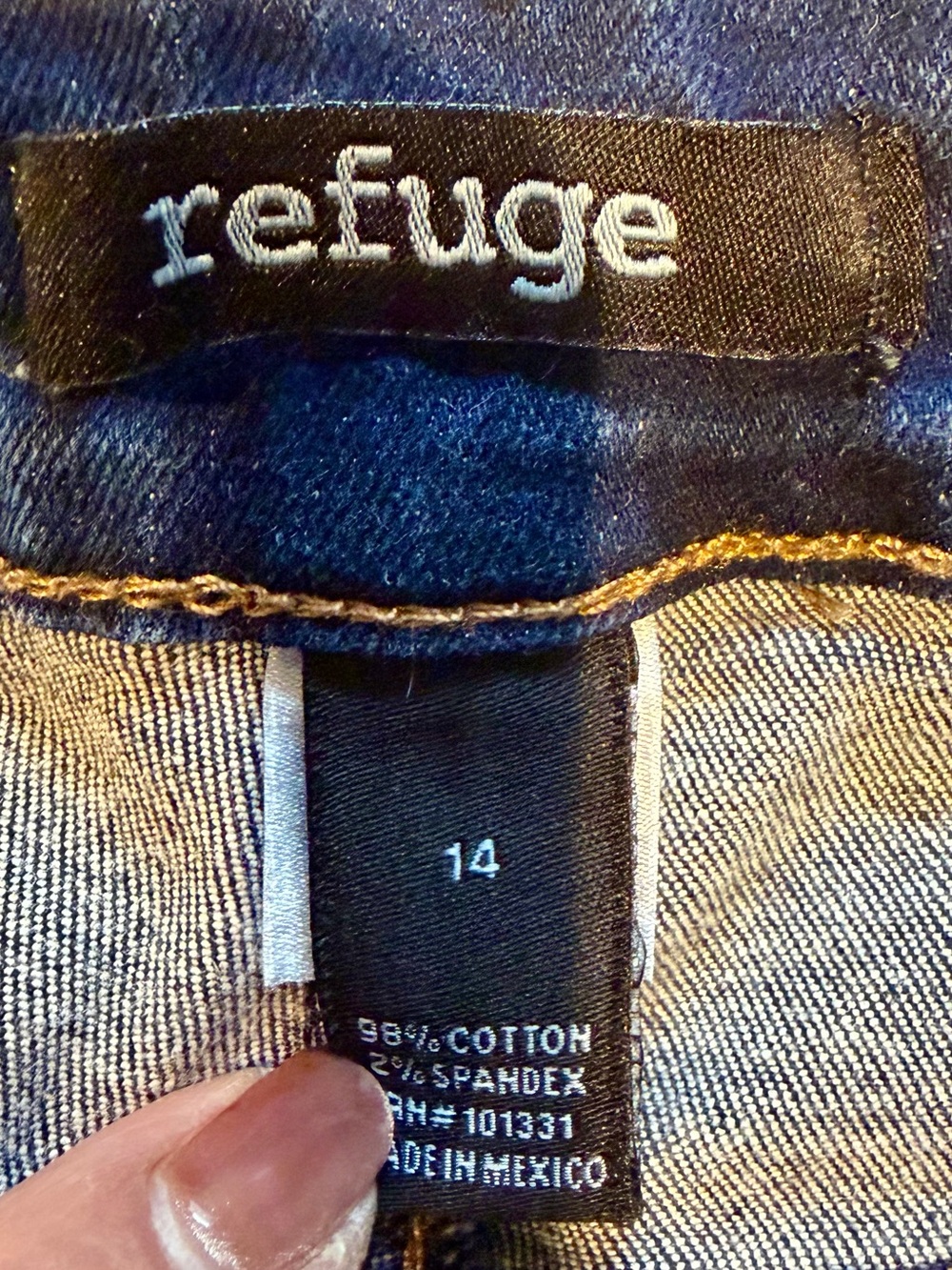 refuge Skinny Distressed Dark Blue Jeans - Picture 7 of 7